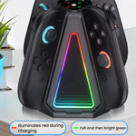 Pour Nintendo Switch 2 Manettes Joy-Con Base de charge triangulaire 4 en 1 avec lumière RGB, S219