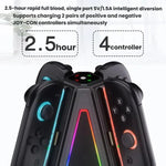 Pour Nintendo Switch 2 Manettes Joy-Con Base de charge triangulaire 4 en 1 avec lumière RGB, S219