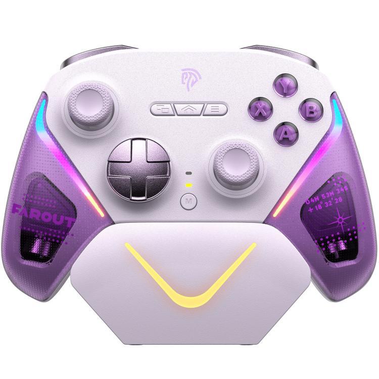 Manette de jeu sans fil EasySMX D10 avec gâchettes à double mode et joysticks à effet Hall TMR, station de charge pour PC/Switch/téléphone/Steam
