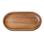 Plateau de thé en bois de cassia, assiette à fruits et desserts, Ellipse petit, Ellipse moyen, Ellipse grand, Carré petit, Carré grand