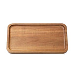 Plateau de thé en bois de cassia, assiette à fruits et desserts, Ellipse petit, Ellipse moyen, Ellipse grand, Carré petit, Carré grand
