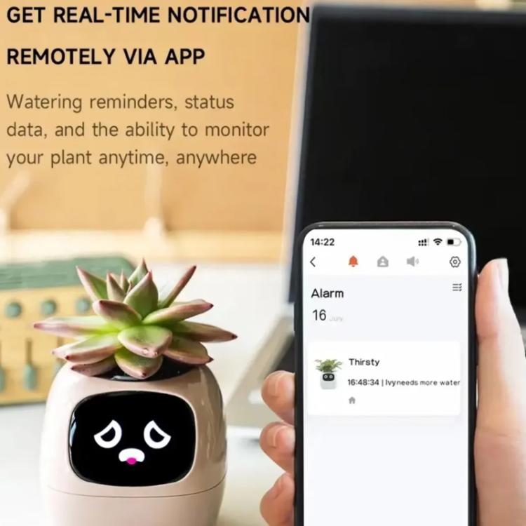 Pot de Plante Intelligent avec Multi-Capteurs, Moniteur de Plante WiFi avec Écran 2 pouces Compatible avec l'Écosystème Mi/Tuya Home