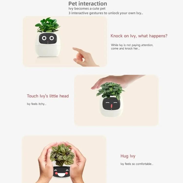 Pot de Plante Intelligent avec Multi-Capteurs, Moniteur de Plante WiFi avec Écran 2 pouces Compatible avec l'Écosystème Mi/Tuya Home