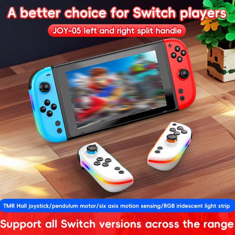 Pour Nintendo Switch JOY-05 Manettes séparées Joysticks à effet Hall TMR, mouvement 6 axes & éclairage RGB