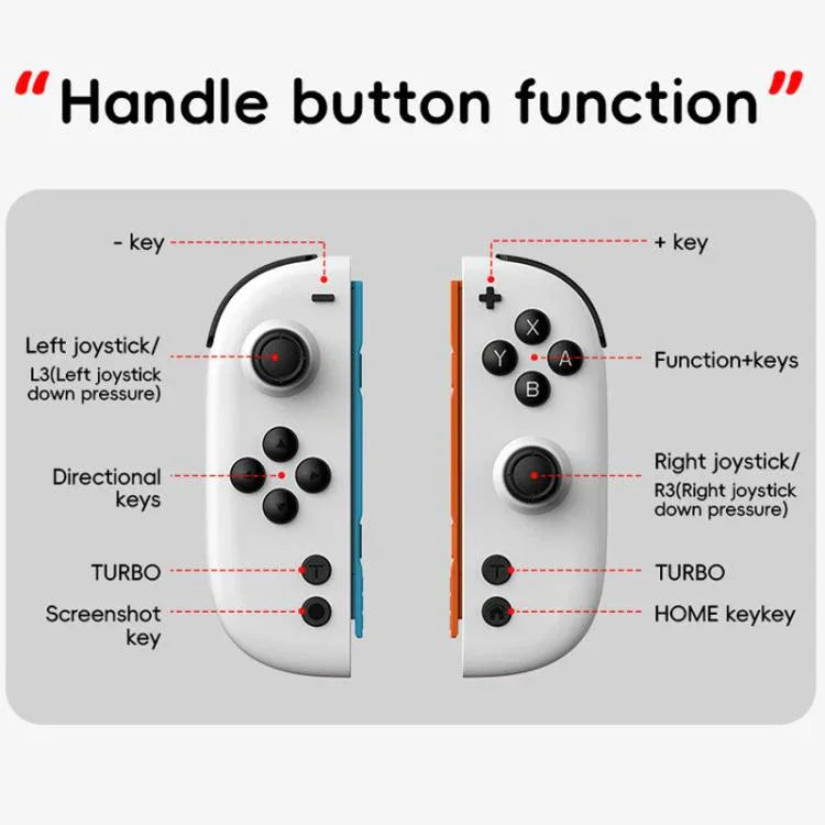 Pour Nintendo Switch JOY-05 Manettes séparées Joysticks à effet Hall TMR, mouvement 6 axes & éclairage RGB
