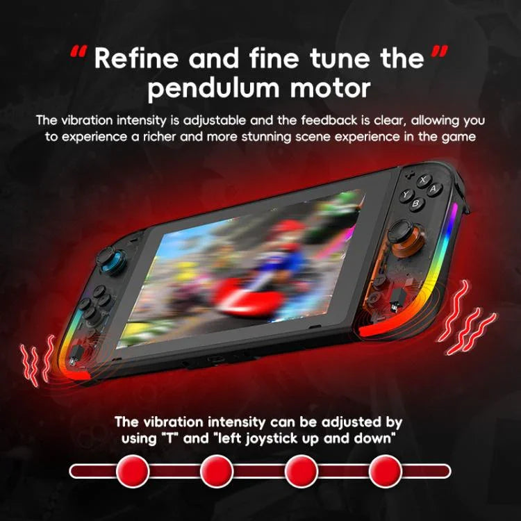 Pour Nintendo Switch JOY-05 Manettes séparées Joysticks à effet Hall TMR, mouvement 6 axes & éclairage RGB