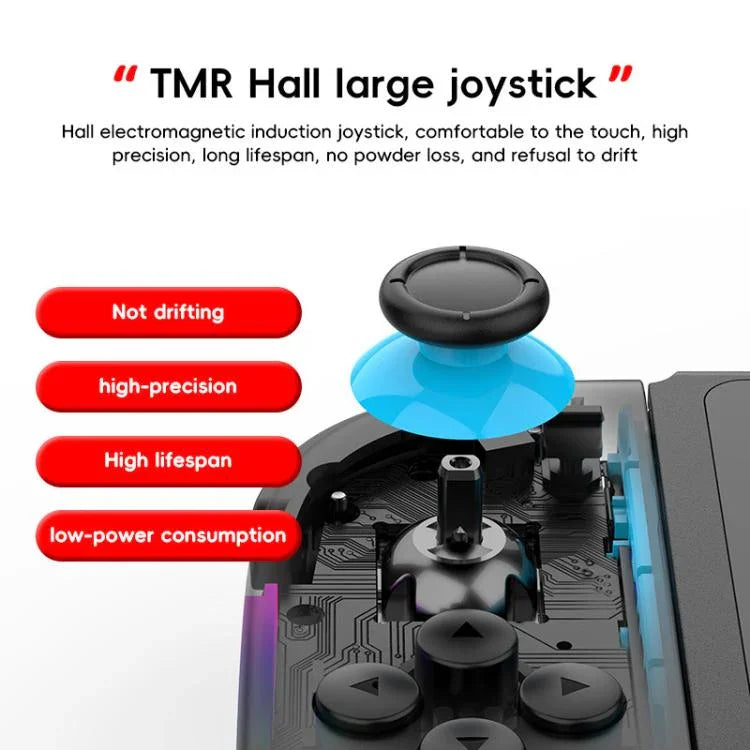 Pour Nintendo Switch JOY-05 Manettes séparées Joysticks à effet Hall TMR, mouvement 6 axes & éclairage RGB