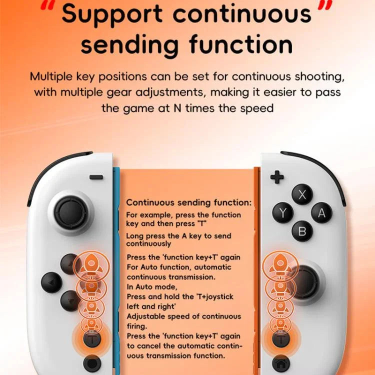 Pour Nintendo Switch JOY-05 Manettes séparées Joysticks à effet Hall TMR, mouvement 6 axes & éclairage RGB