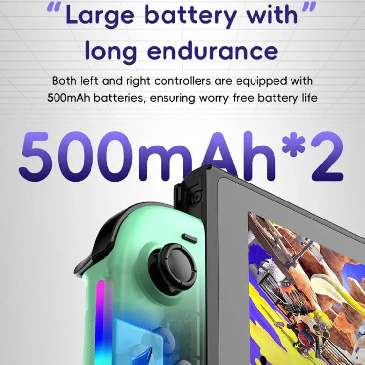 Pour Nintendo Switch JOY-05 Manettes séparées Joysticks à effet Hall TMR, mouvement 6 axes & éclairage RGB