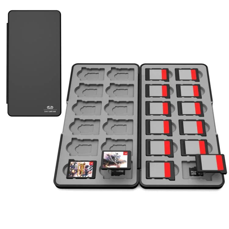 Étui 24-en-1 pour cartes magnétiques pour cartouches Nintendo Switch 2 / Switch et cartes SD
