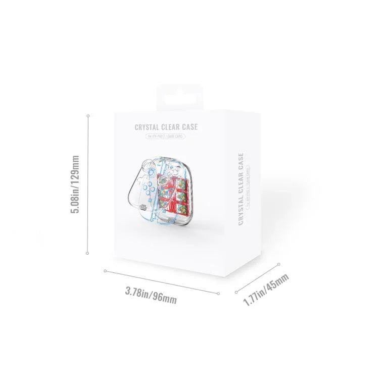 Pour manettes Nintendo Switch 2 Joy-Con, coque rigide transparente avec 6 emplacements de rangement pour cartes de jeu