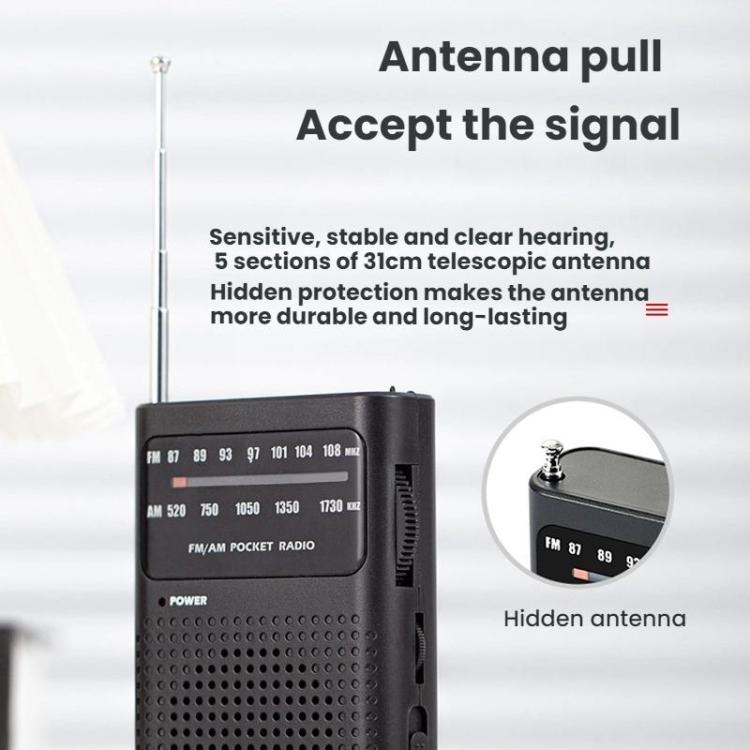 Lecteur radio portable de poche FM/AM à canal complet avec pointeur