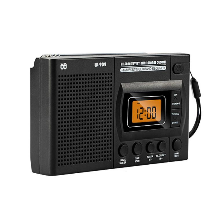Lecteur radio portable FM/AM/SW à bande complète avec horloge LCD contrôlée, pour UE, pour US