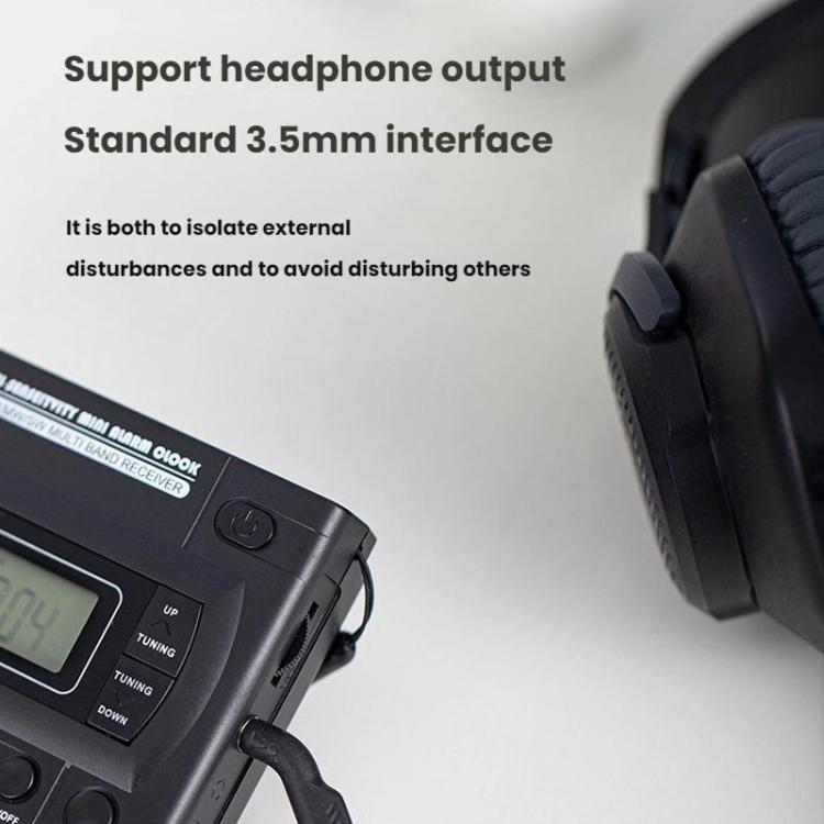 Lecteur radio portable FM/AM/SW à bande complète avec horloge LCD contrôlée, pour UE, pour US