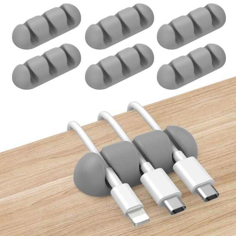 Organisateur de câble en silicone de bureau AhaStyle WE31, 6 pcs, support universel à 3 trous pour câble
