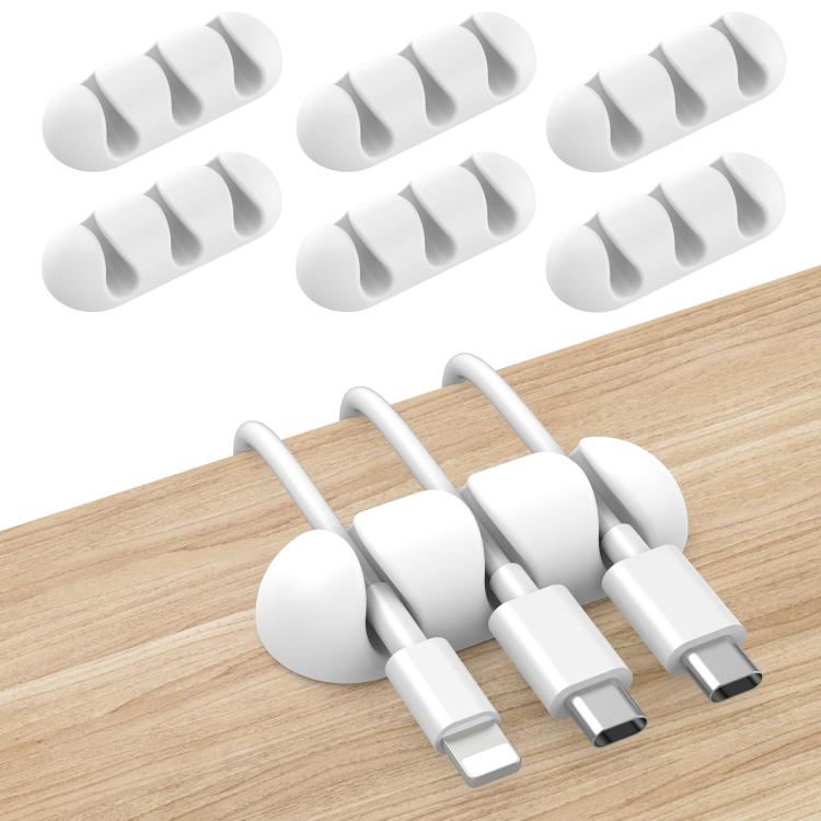 Organisateur de câble en silicone de bureau AhaStyle WE31, 6 pcs, support universel à 3 trous pour câble