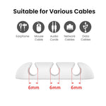 Organisateur de câble en silicone de bureau AhaStyle WE31, 6 pcs, support universel à 3 trous pour câble