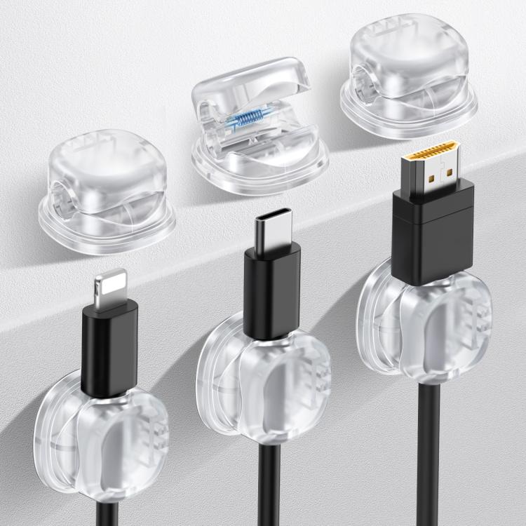 Organisateur de câble de bureau multifonction adhésif AhaStyle WG178, 6 pcs, clip pour câble de charge de données