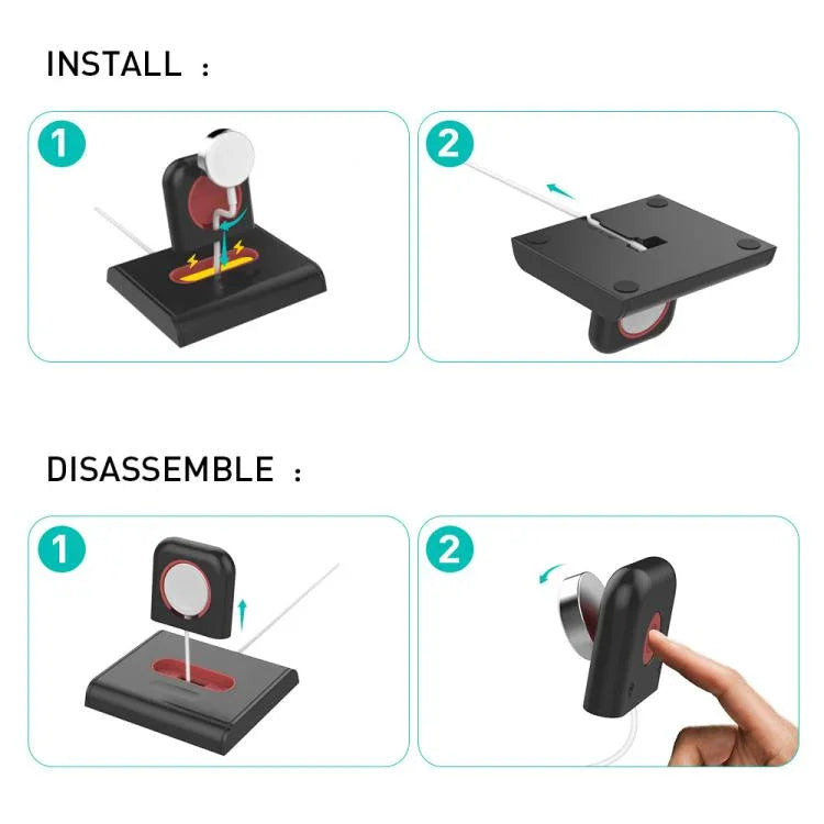 Station de charge AhaStyle PT117-1 pour Apple Watch / Écouteurs (support de rangement en plastique, sans chargeur)