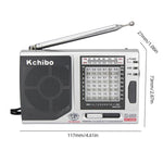 Radio portable Kchibo 10 bandes AM/FM/SW avec haut-parleur haute fidélité, récepteur mini multi-bandes compact, KK-9803