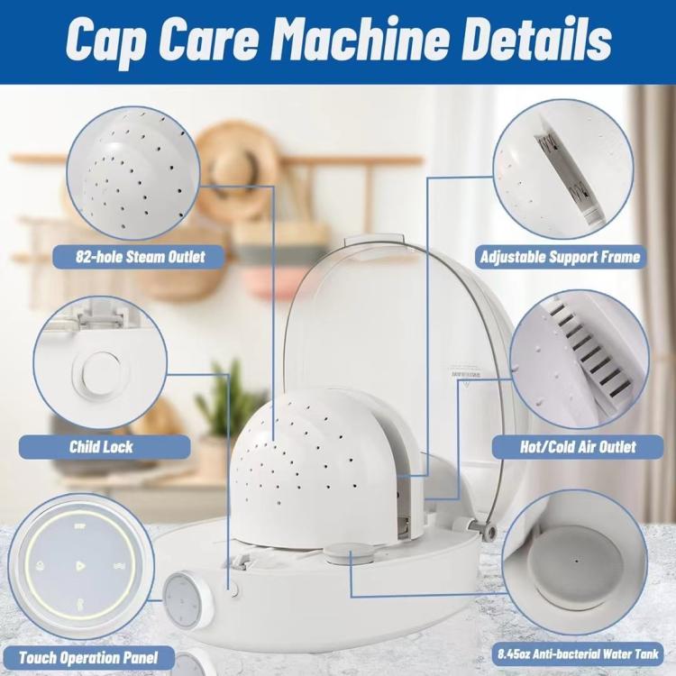 Machine de nettoyage, désinfection et repassage à la vapeur pour perruques de chapeaux multifonctionnelle, prise UE, prise US, prise UK