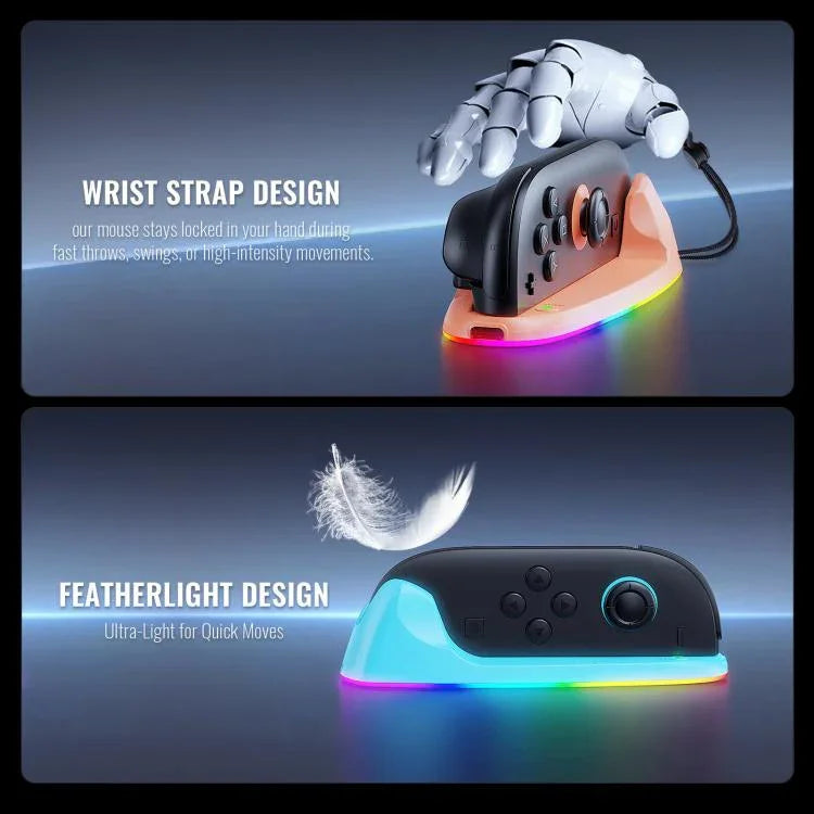 Pour Nintendo Switch 2 JYS Contrôleur Souris Station d'accueil magnétique avec éclairage ambiant, JYS-NS2320