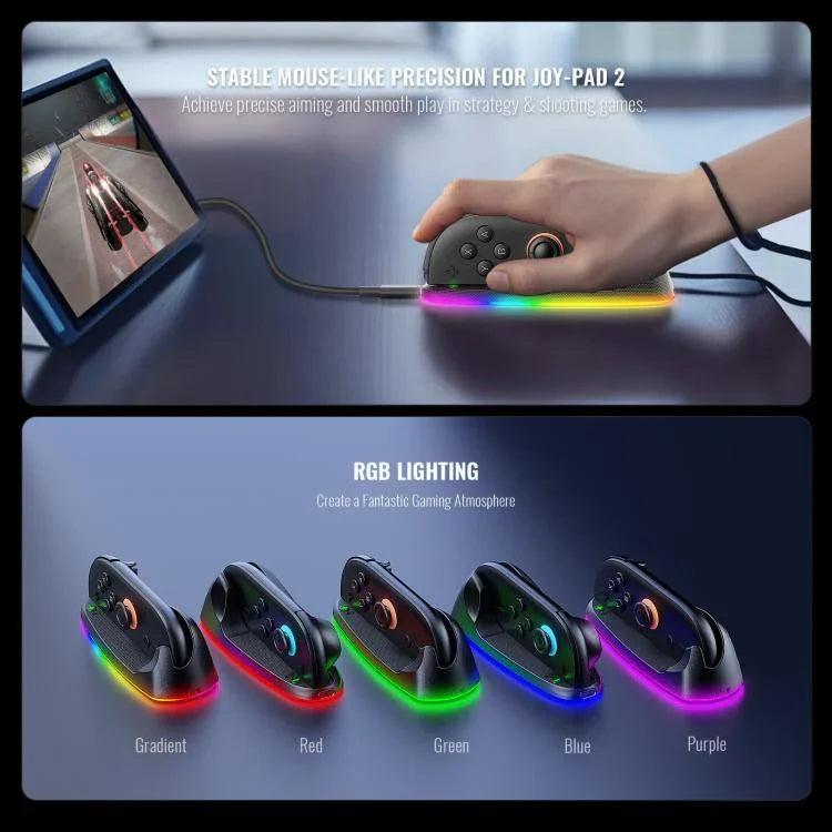 Pour Nintendo Switch 2 JYS Contrôleur Souris Station d'accueil magnétique avec éclairage ambiant, JYS-NS2320