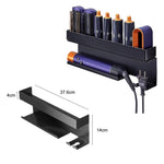 Pour un support mural de rangement pour sèche-cheveux et fer à friser Dyson, en aluminium noir, fer à repasser
