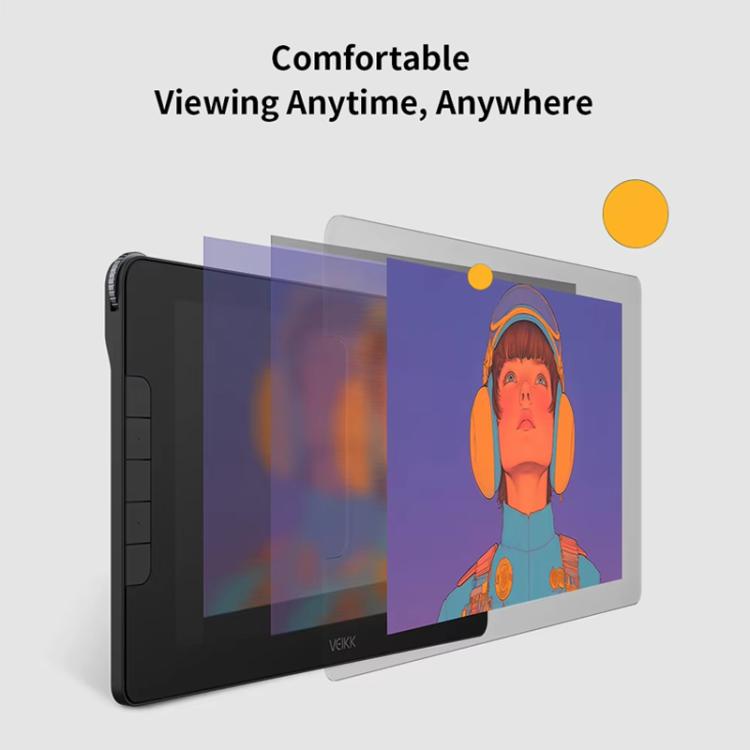 Écran de dessin numérique VEIKK VK1600 de 15,6 pouces, écran de dessin électronique compatible avec les téléphones mobiles