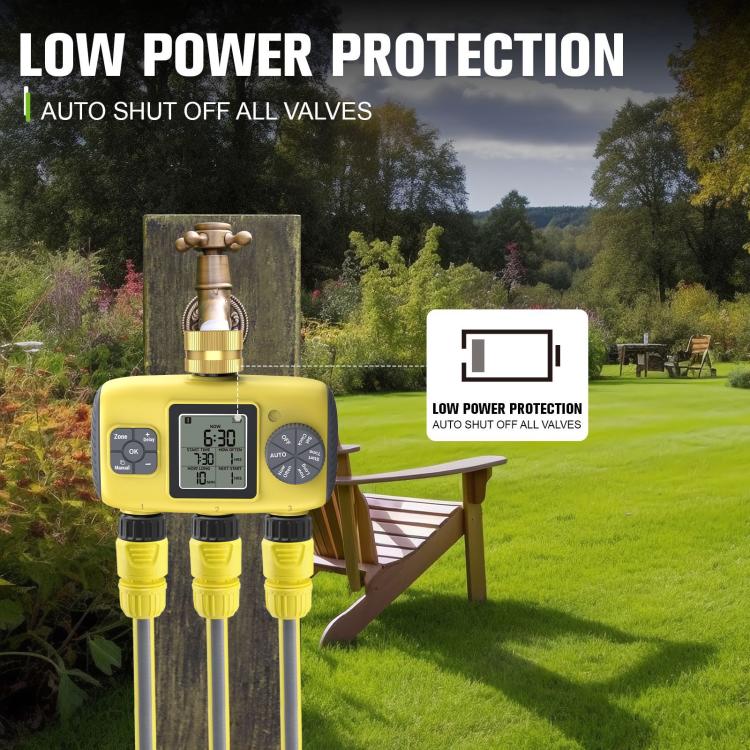 Contrôleur d'arrosage automatique intelligent extérieur avec minuterie d'irrigation à trois voies, norme UK, norme US