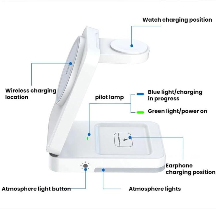 Chargeur sans fil vertical magnétique 3 en 1 G12 pour iPhone / AirPods / Apple Watch