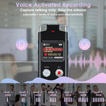 Enregistreur vocal numérique portable HD à réduction de bruit activé par la voix pour conférences, 64 Go, 128 Go