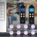 Enregistreur vocal numérique portable HD à réduction de bruit activé par la voix pour conférences, 64 Go, 128 Go