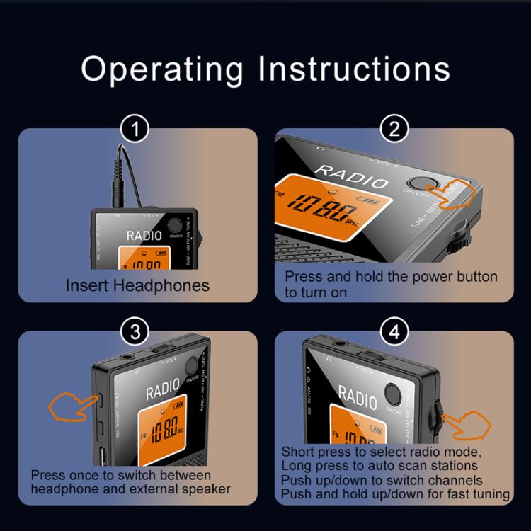Radio portable à carte FM/AM/SW à bande complète, C26