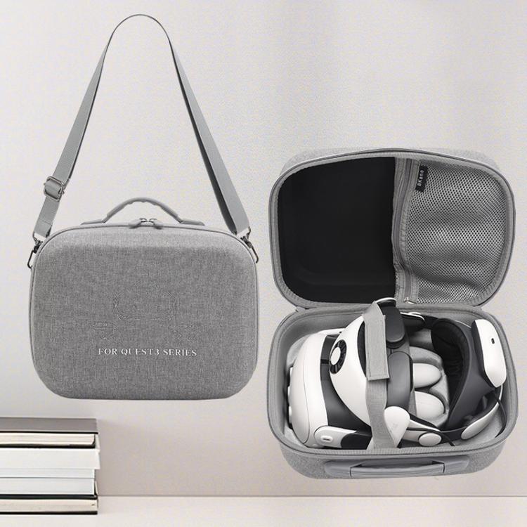 Pour Meta Quest 3 / 3S BKano Q3-002 Sac de rangement pour console de casque VR Sac à bandoulière et à main, Gris