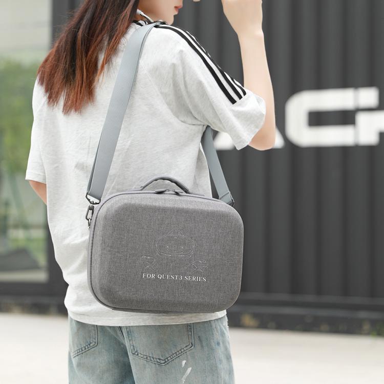 Pour Meta Quest 3 / 3S BKano Q3-002 Sac de rangement pour console de casque VR Sac à bandoulière et à main, Gris