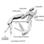 Pince multifonction en acier inoxydable, tournevis, outil EDC portable, ouvre-bouteille, 9 en 1