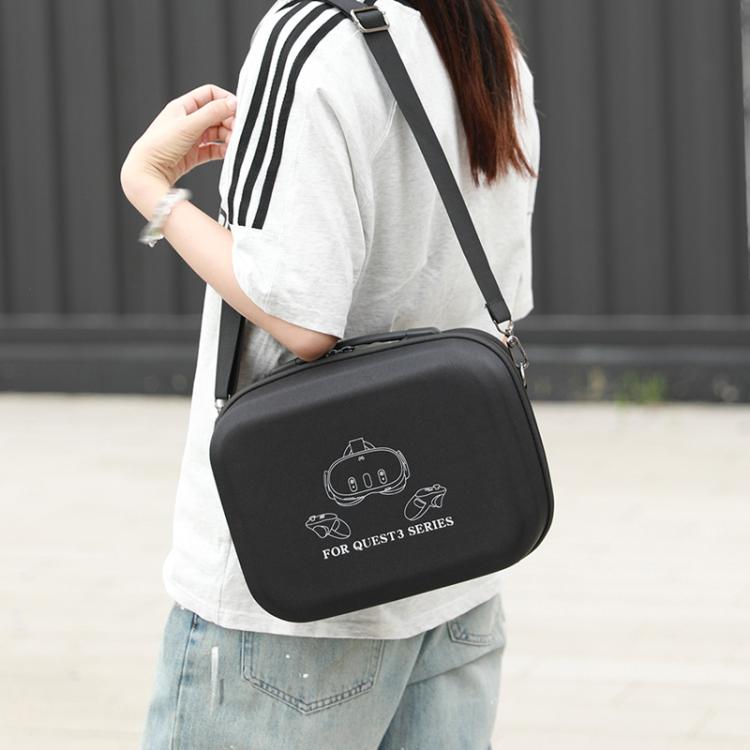 Pour Meta Quest 3 / 3S BKano Q3-001 Sac de rangement pour console de casque VR Sac à bandoulière et à main, Noir