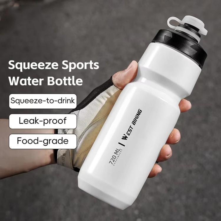 WEST BIKING 720ml Bike Water Bottle for Cycling Leak-Proof Squeeze Design Portable Sports Hydration Bottle, 720ml Yellow, 720ml White, 720ml White Wide, 720ml Yellow Wide
