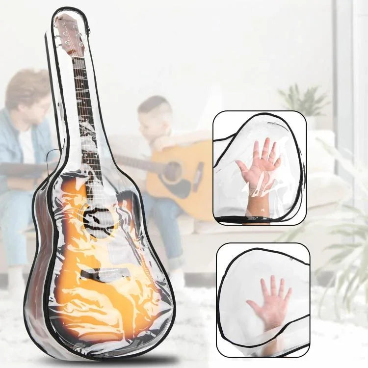 Housse anti-poussière pour guitare électrique 40-41 pouces, sac gig transparent en TPU avec double fermeture éclair, étui de protection