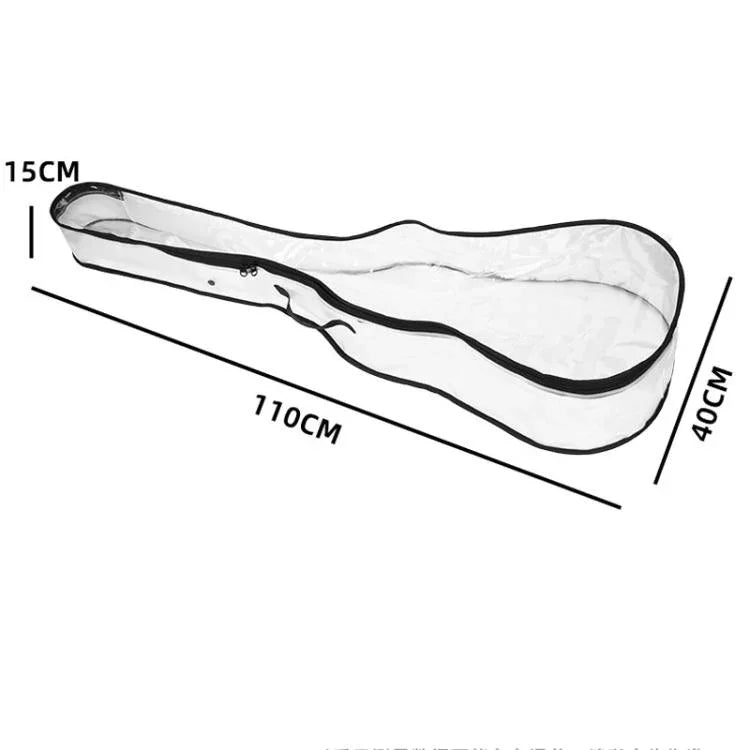 Housse anti-poussière pour guitare électrique 40-41 pouces, sac gig transparent en TPU avec double fermeture éclair, étui de protection