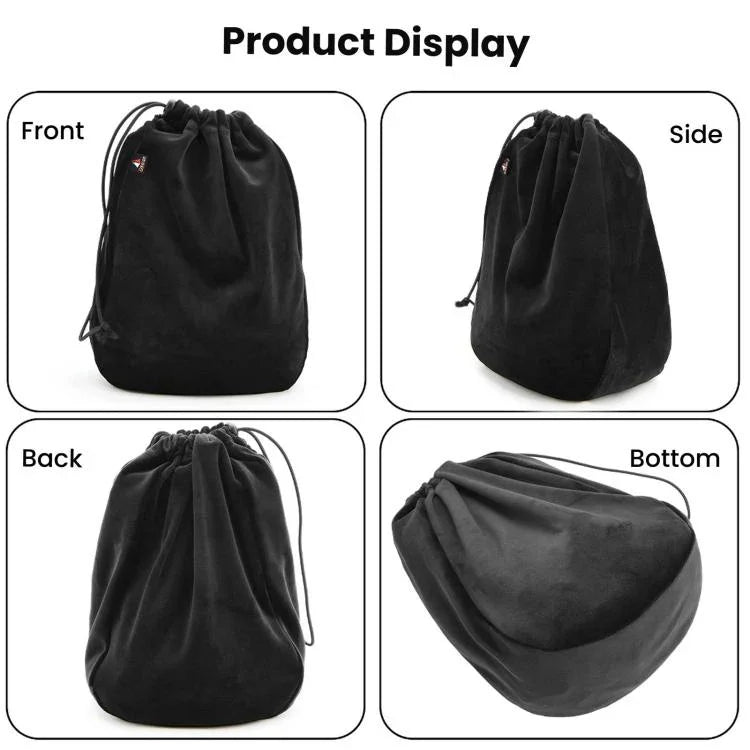 Étui de rangement universel pour casque, sac à cordon anti-poussière avec peluche courte ultra-douce, sac à cordon