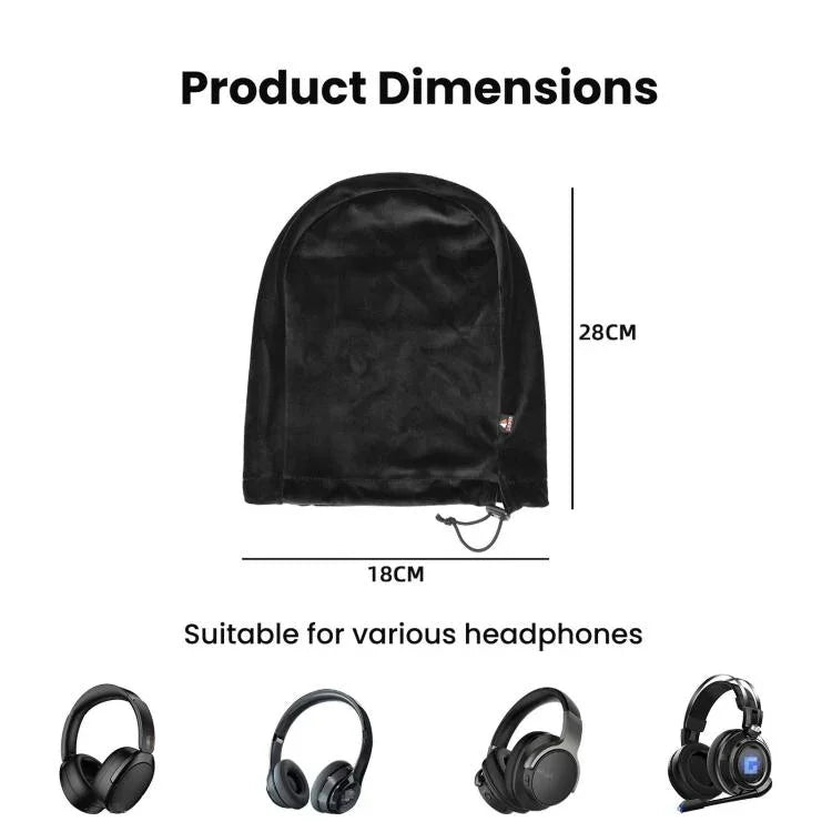 Étui de rangement universel pour casque, sac à cordon anti-poussière avec peluche courte ultra-douce, sac à cordon
