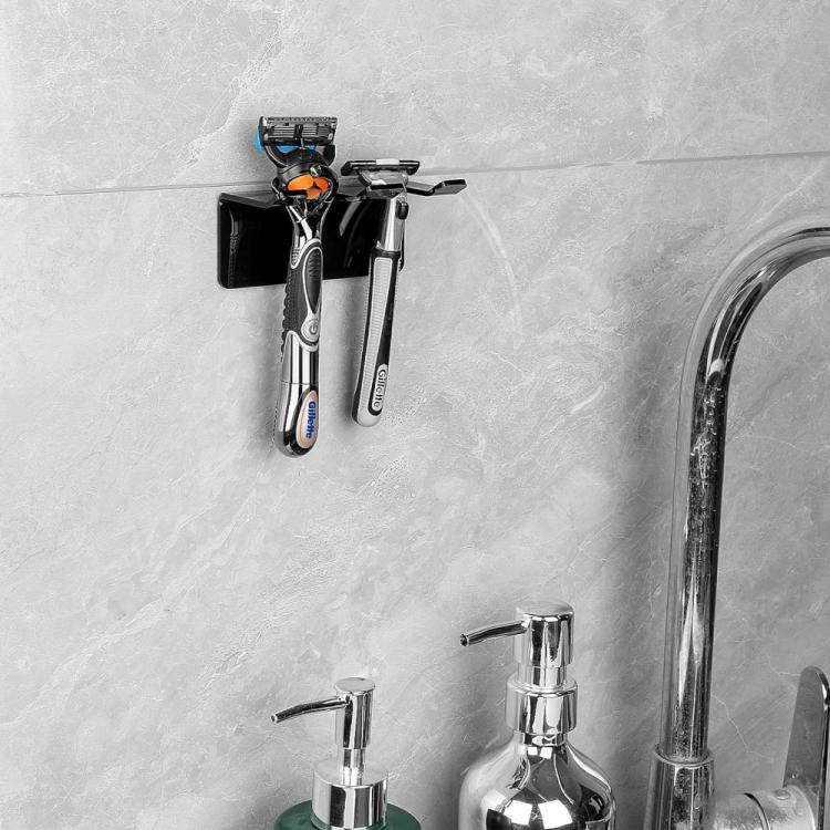 Support de rangement de rasoir mural de salle de bain en acrylique autocollant, 1 pièce, 2 pièces