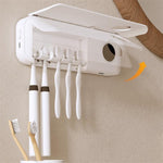 Support de rangement stérilisateur UV automatique pour brosses à dents avec couvercle à rabat et séchage