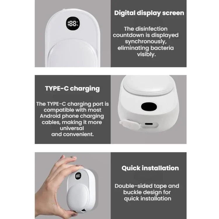 Stérilisateur de brosses à dents intelligent UV mural et séchoir à air