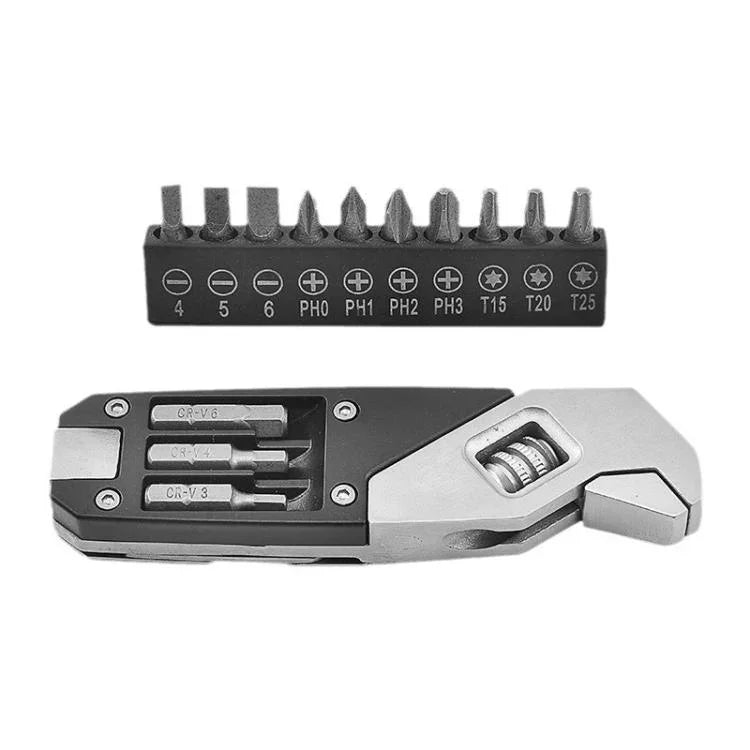 Clé hexagonale pliable, tournevis, clé réglable en acier inoxydable, outils multifonctions EDC, 8 en 1