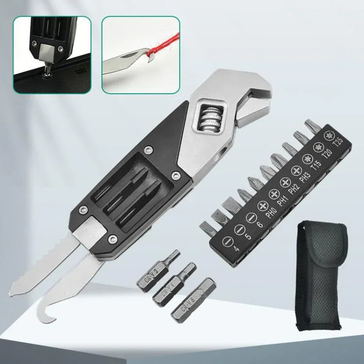 Clé hexagonale pliable, tournevis, clé réglable en acier inoxydable, outils multifonctions EDC, 8 en 1