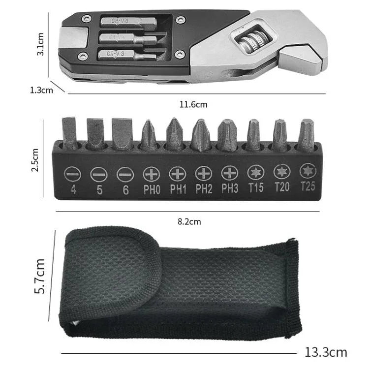 Clé hexagonale pliable, tournevis, clé réglable en acier inoxydable, outils multifonctions EDC, 8 en 1
