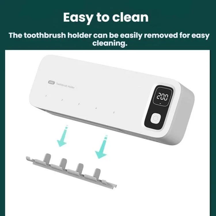 Stérilisateur UV pour brosses à dents électriques avec séchage automatique et rangement mural pour salle de bain